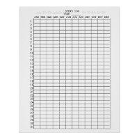 Hojas de registro de pasos diarios durante meses d