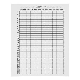 Póster Hojas de registro de pasos diarios durante meses d