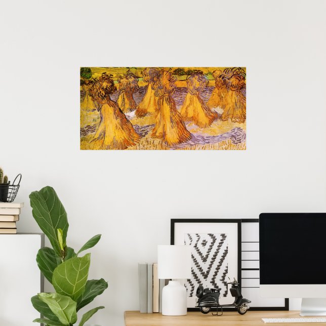 Póster Hojas de trigo de Vincent van Gogh (Oficina en casa)