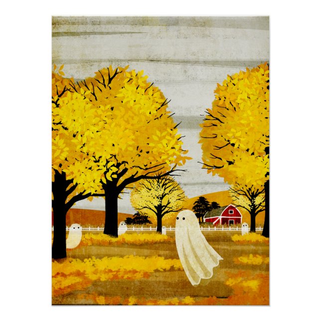 Póster Hojas doradas (Anverso)