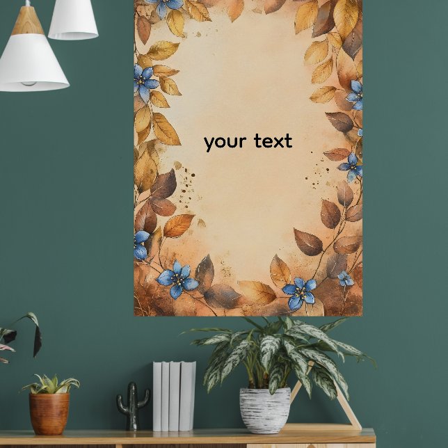 Póster Hojas doradas personalizadas es una pared popular  (Salón 1)