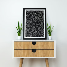 Hojas elegantes en blanco y negro