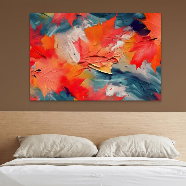 Póster Hojas en el viento: movimiento abstracto de otoño (Leaves In The Wind – Abstract Autumn Motion)