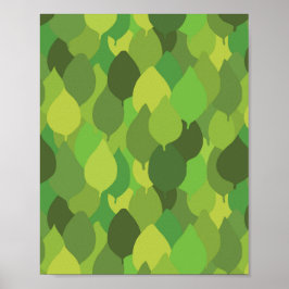 Póster Hojas frondosas alegres - patrón de superficie sin