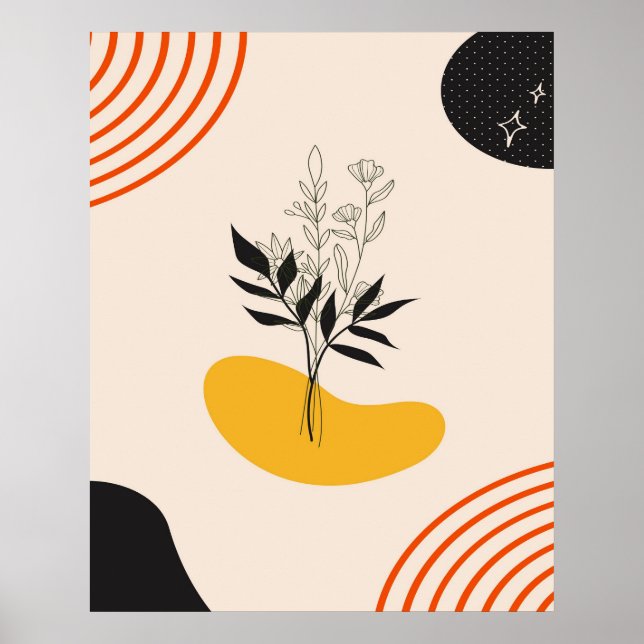 Póster Hojas minimalistas abstractas (Frente)