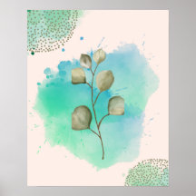 Hojas Minimalistas verdes y azules