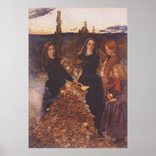 Póster Hojas otoñales de Millais (Frente)