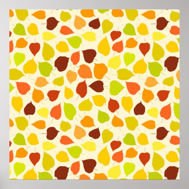 Póster Hojas otoñales del árbol de Linden (Frente)