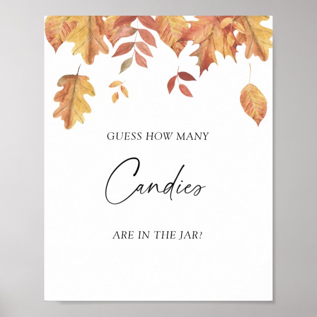 Póster Hojas que caen -adivina cuántos dulces Poster (Frente)