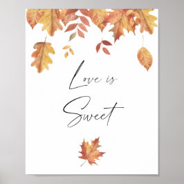 Póster Hojas que caen - el amor es dulce toma un regalo 