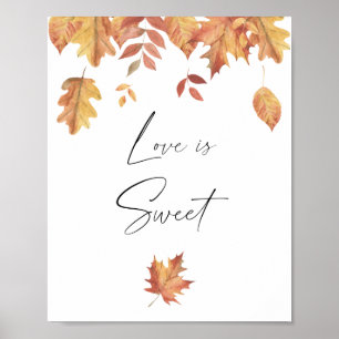 Póster Hojas que caen - el amor es dulce toma un regalo