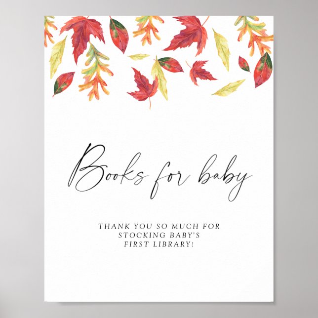 Póster Hojas que caen - libros para el poster de bebés (Frente)