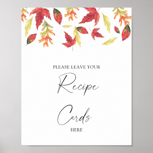 Póster Hojas que caen - Tu receta aquí (Frente)