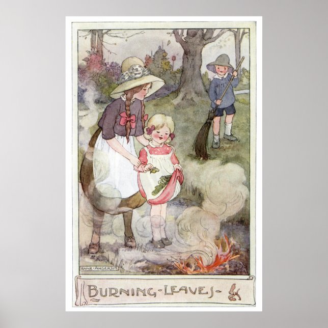 Póster Hojas quemadas por Anne Anderson (Frente)
