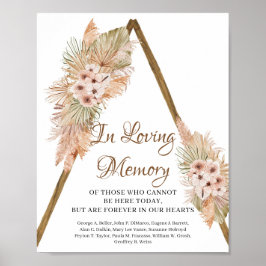 Póster Hojas secas de palma hierba de pampas In Memoriam