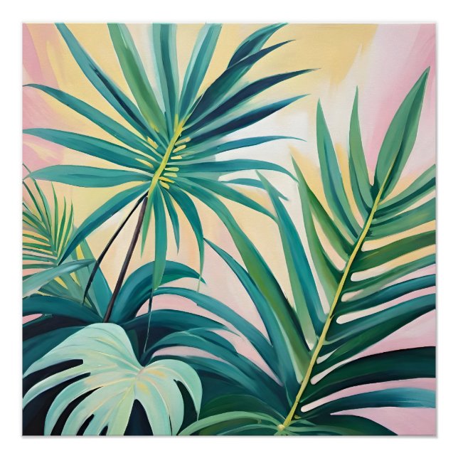 Póster Hojas tropicales (Anverso)