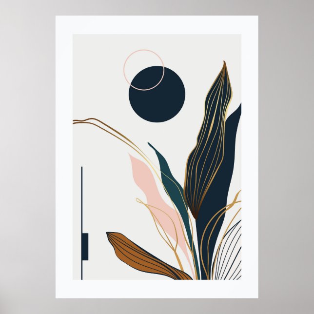 Póster Hojas tropicales abstractas (Frente)