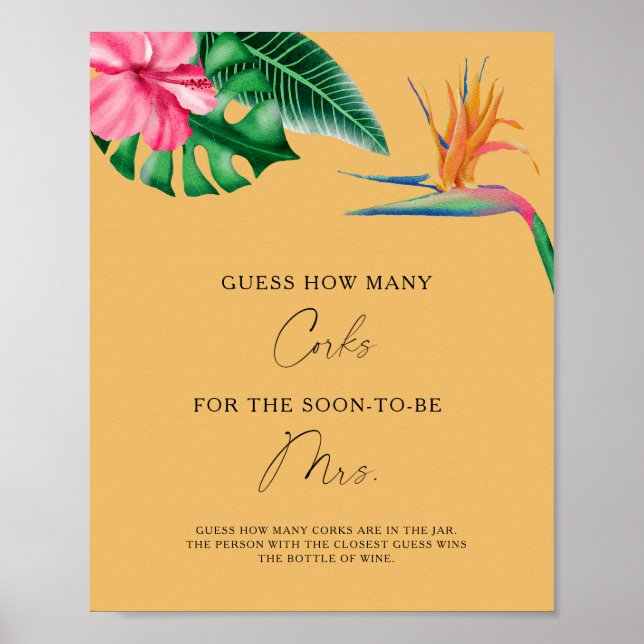 Póster Hojas tropicales - Adivina cuántos corchos (Frente)