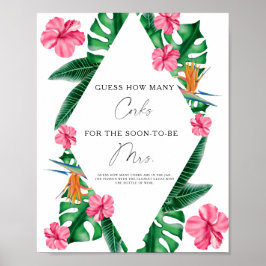 Póster Hojas tropicales - Adivina cuántos corchos