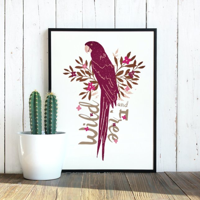 Póster Hojas tropicales de loro árido salvaje y libre (Subido por el creador)