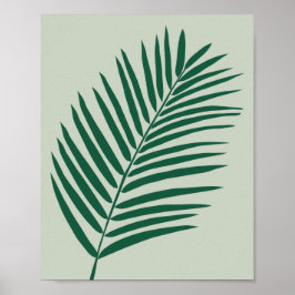 Póster Hojas Tropicales De Palm Sage Verde Y Verde De Oli