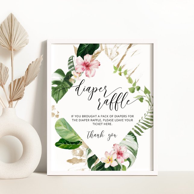 Póster Hojas tropicales de palma Poster de rifas de pañal (Subido por el creador)