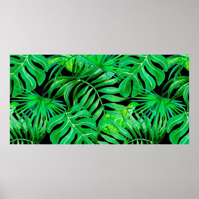 Póster Hojas tropicales sin soldadura (Frente)