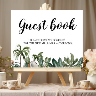 Póster Hojas Verdes Acuarela Tropical De Moda