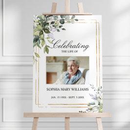 Póster Hojas verdes y funeral conmemorativo