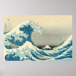 Póster Hokusai - Bajo la ola de Kanagawa