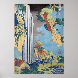Póster Hokusai - Cascada sin, Kisokaido
