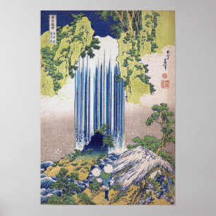 Póster Hokusai - Cascada Yoro, provincia de Mino