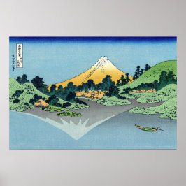 Póster Hokusai - El Monte Fuji reflexiona en el lago Kawa