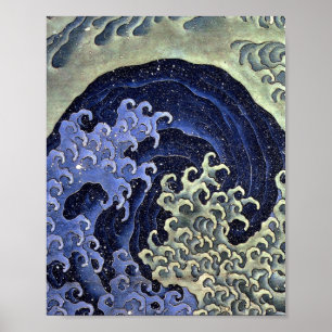 Póster Hokusai Feminine Wave Japonesa