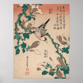Póster Hokusai Java Sparrow en la galería MagnoliaHD