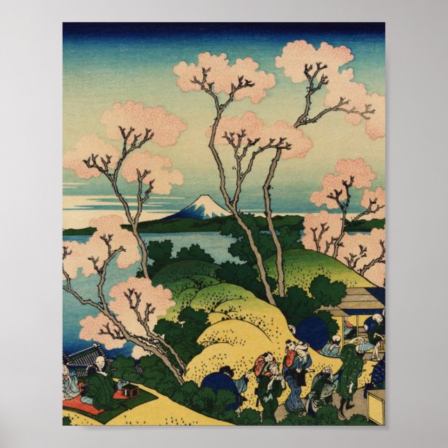Póster Hokusai Katsushika - Goten-Yama-Hill, Shinagawa (Frente)