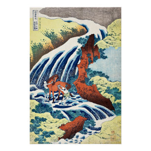 Póster Hokusai - La cascada de lavado de caballos de Yosh