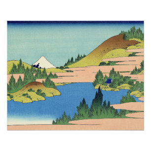 Póster Hokusai Lago Hakone en la provincia de Sagami 