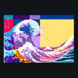 Póster Hokusai Meets Fibonacci, Pop Art Style<br><div class="desc">Another version  from the series "Hokusai Meets Fibonacci." Fibonacci spiral superimposed on "The Great Wave"  by Hokusai. Executed in pop art style. Fibonacci sequence,  golden ratio fascinating artists and scientists for centuries.</div>