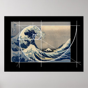 Póster Hokusai Meets Fibonacci, Version