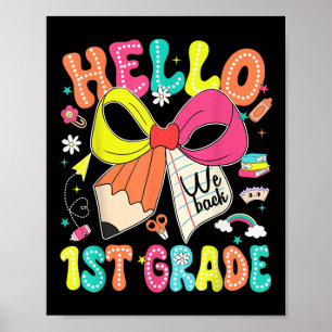 Póster Hola 1º Grado Regresamos Al Profesor Chica Coq