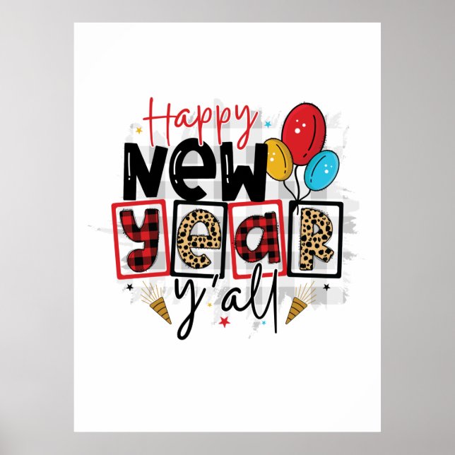 Póster Hola 2022 Feliz Año Nuevo Todo (Frente)