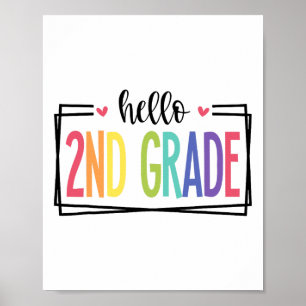 Póster Hola 2do Grado Primer Día De Escuela Bienvenido Ck