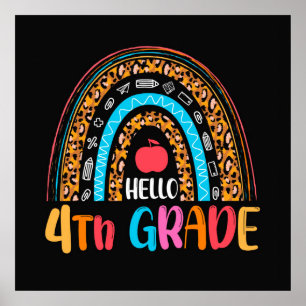 Póster Hola 4° grado de vuelta a la escuela