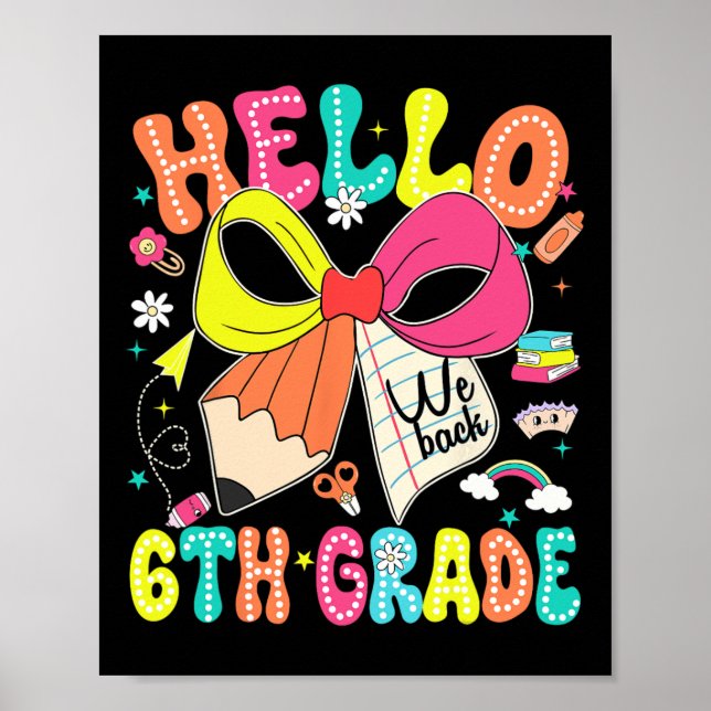 Póster Hola 6to Grado Volvemos Al Colegio Profesora Chica (Frente)