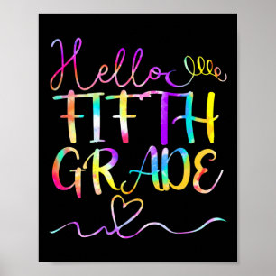 Póster Hola a la estudiante de quinto grado