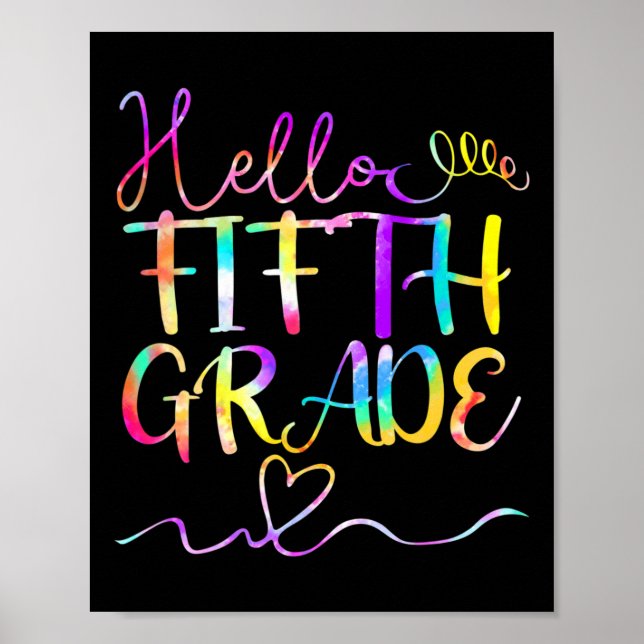 Póster Hola a la estudiante de quinto grado (Frente)