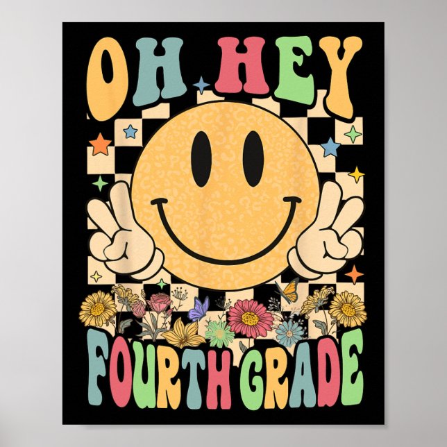 Póster Hola a los profesores de cuarto grado Estudiante d (Frente)