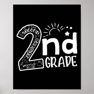 Póster Hola a profesores de 2º grado Niños y Secou del eq