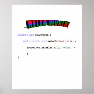 Póster Hola a todos los geek del mundo saludo Java